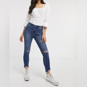 Free People We The Free Sunny Distressed Raw Hem Skinny Jeans Size 29